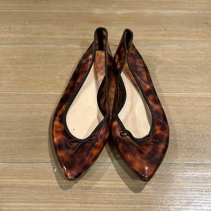 Genuine Leather J. Crew Tortoise Shell Plastic Flats Sz 8